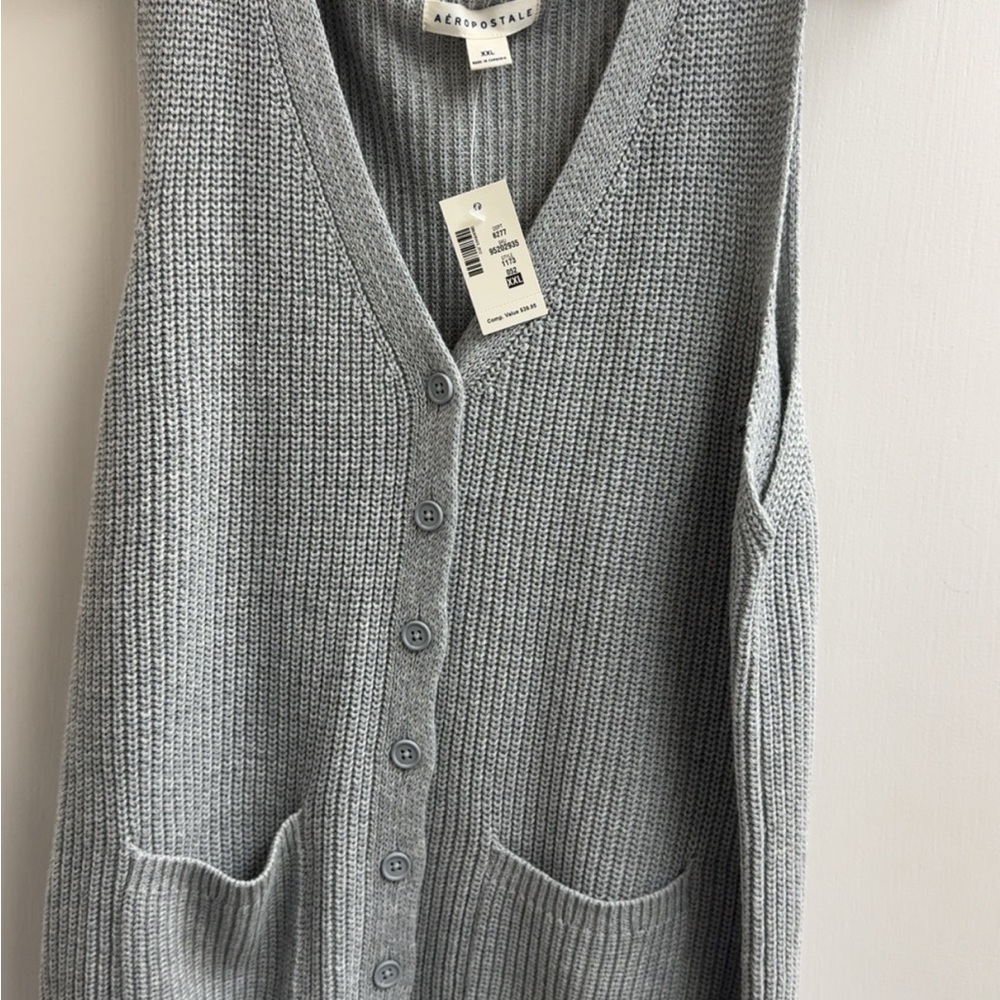 Aeropostale Light Gray Women's Cardigan Vest